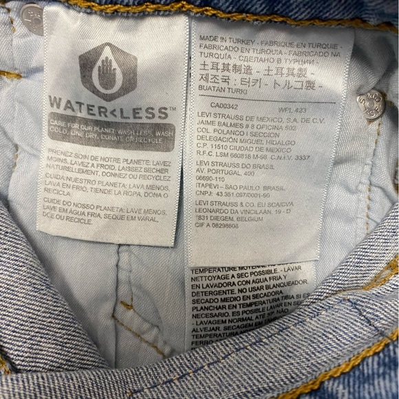 LEVI’S 501 Shorts Button Fly Denim Jean Medium Wash Blue Cut Off Retro Classic - Picture 5 of 6